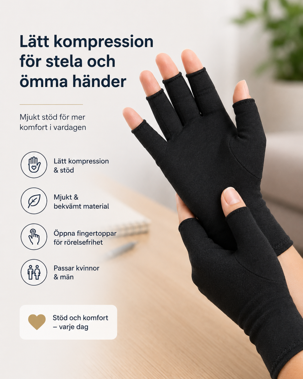 Kompressionshandskar för Ömma & Stela Händer