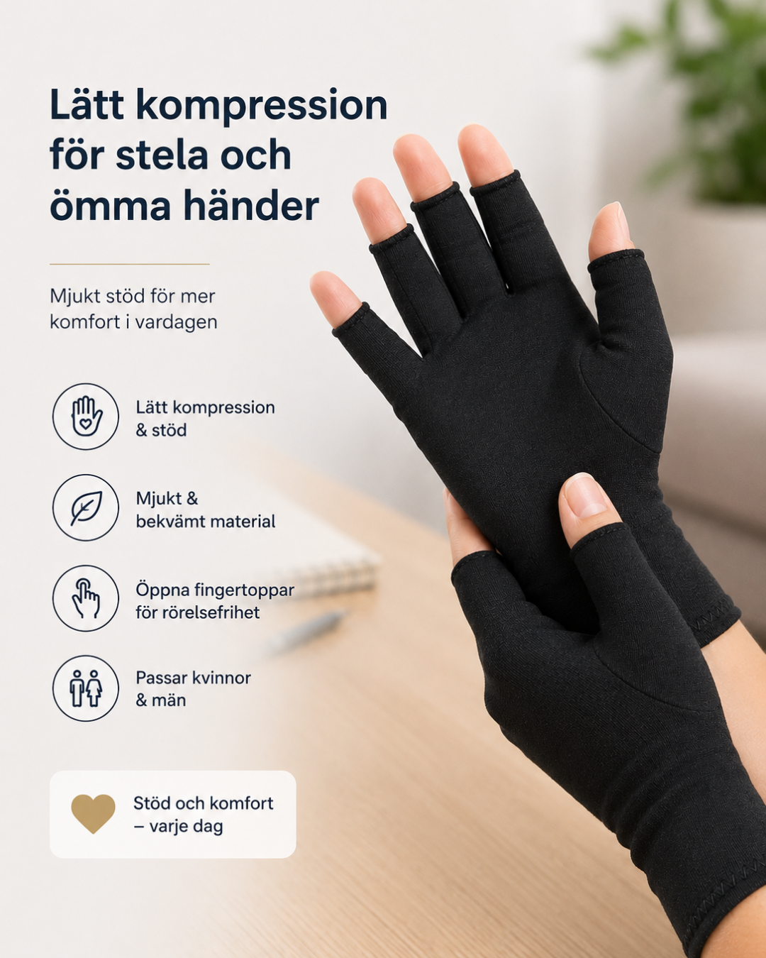 Kompressionshandskar för Ömma & Stela Händer