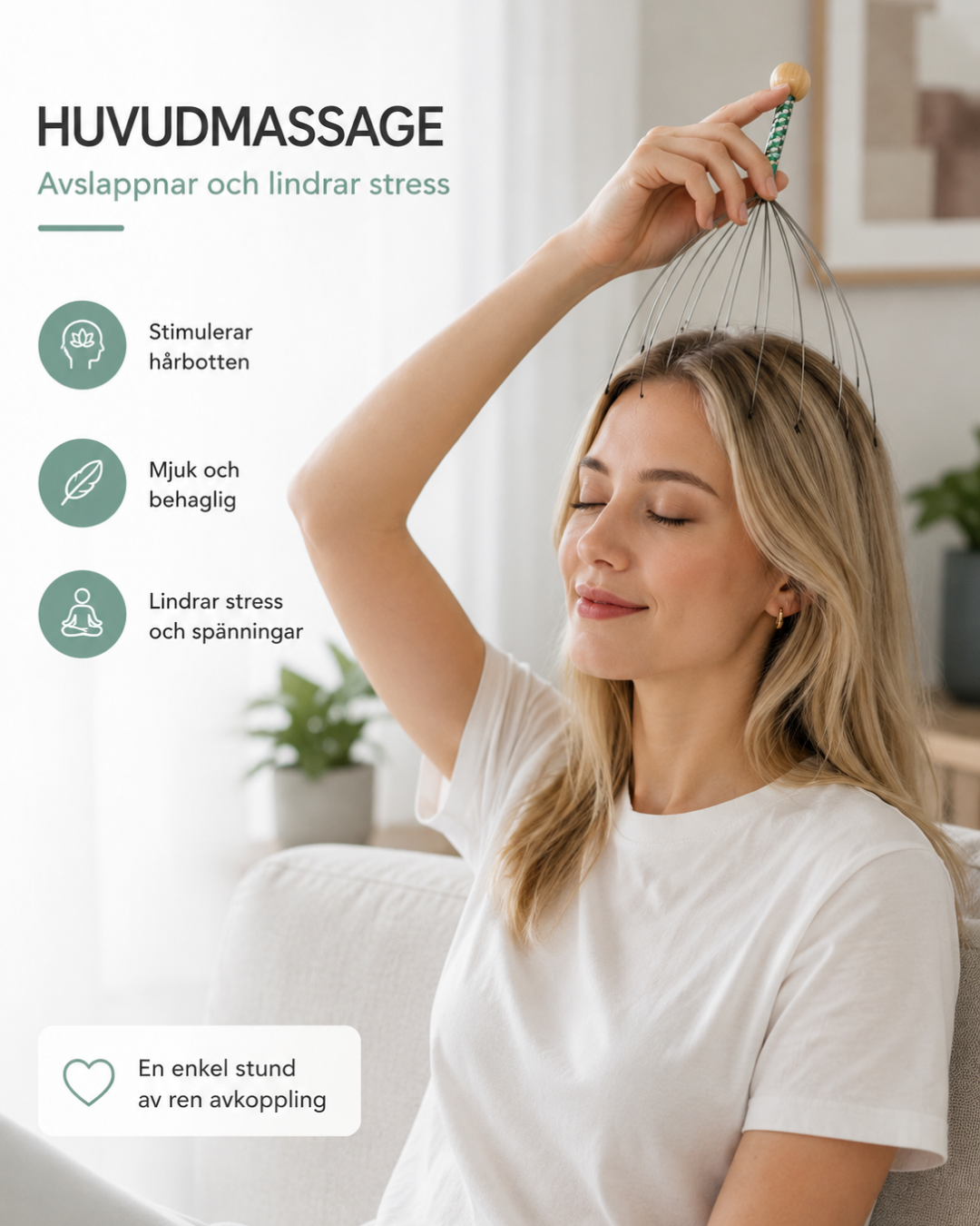 Huvudmassagerare för Avslappning & Spänd Hårbotten