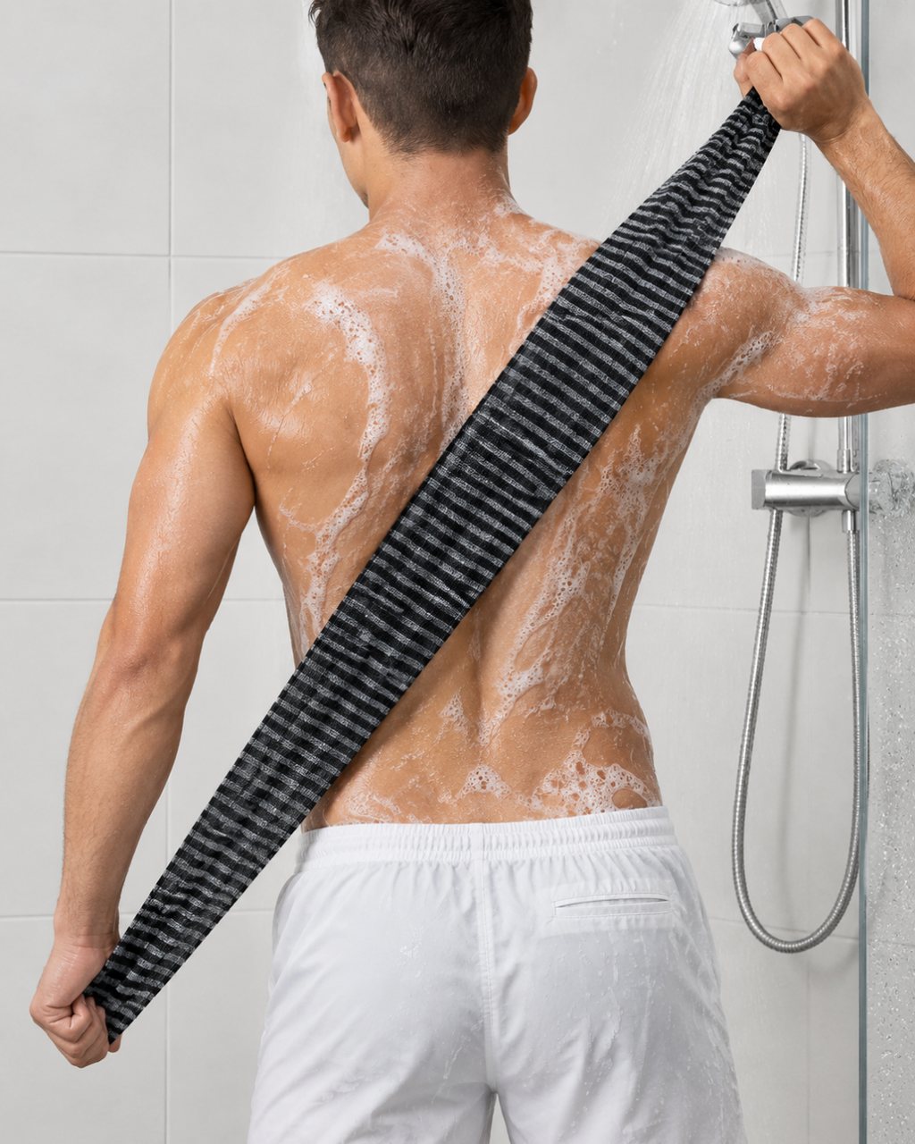 Exfolierande duschband för rygg och kropp